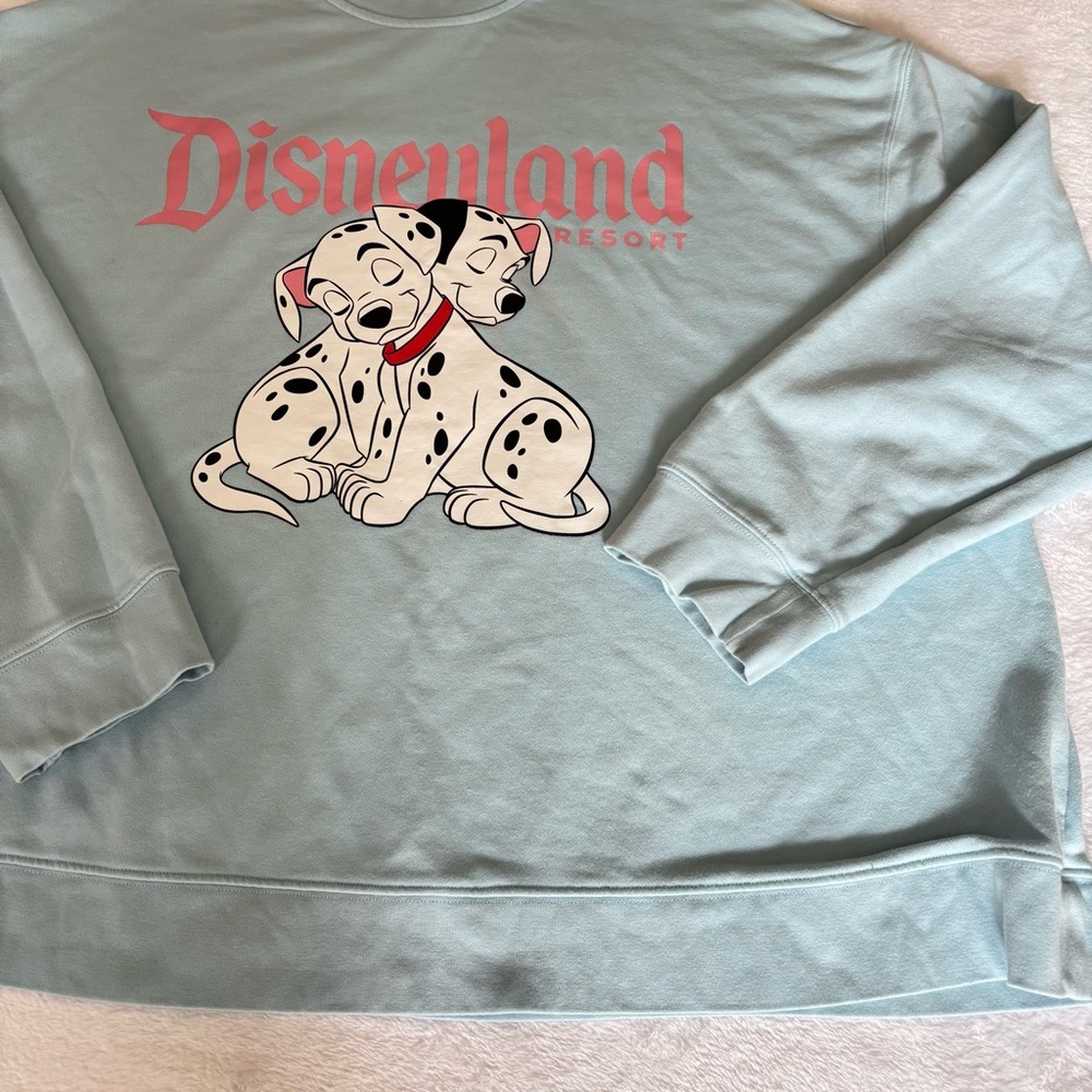 Disneyland Resort Dalmations Crewneck Sweatshirt Light Blue Disney Women's XL 1X - Picture 15 of 15